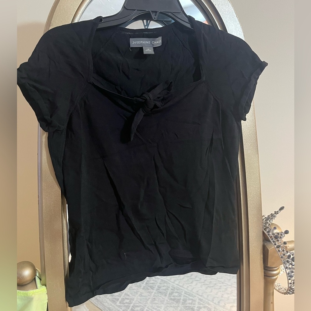 Women’s Josephine Chaus Classic Black Tie Blouse